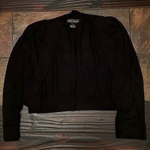 Open Cropped Black Sweater
